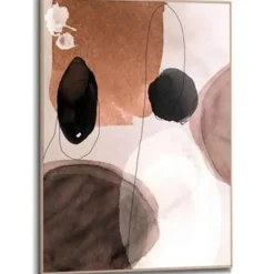 Reinders Schilderij Abstracte vormen - 70 x 50cm - Bruin Discount