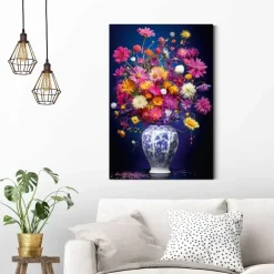 Reinders Schilderij Delft Flowers - 90 x 60cm - Bont Sale