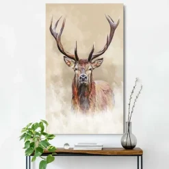 Reinders Schilderij Getekend hert - 118 x 70cm - Beige Clearance