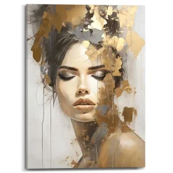 Reinders Schilderij Gouden vrouw - 70 x 50cm - Goudkleurig Online