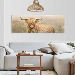 Reinders Schilderij Hooglander - 52 x 156cm - Beige New