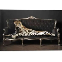 Reinders Schilderij Luipaard Chique - 60 x 90cm - Zwart