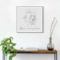 Reinders Schilderij More wine please - 50 x 50cm - Zwart-Wit