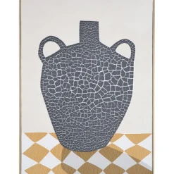 Leen Bakker Schilderij Vase off-white MDF - 60x45 cm