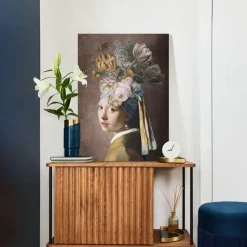Reinders Schilderij Vermeer Bloemenmeisje met de Parel - 70 x 50cm - Bont Discount