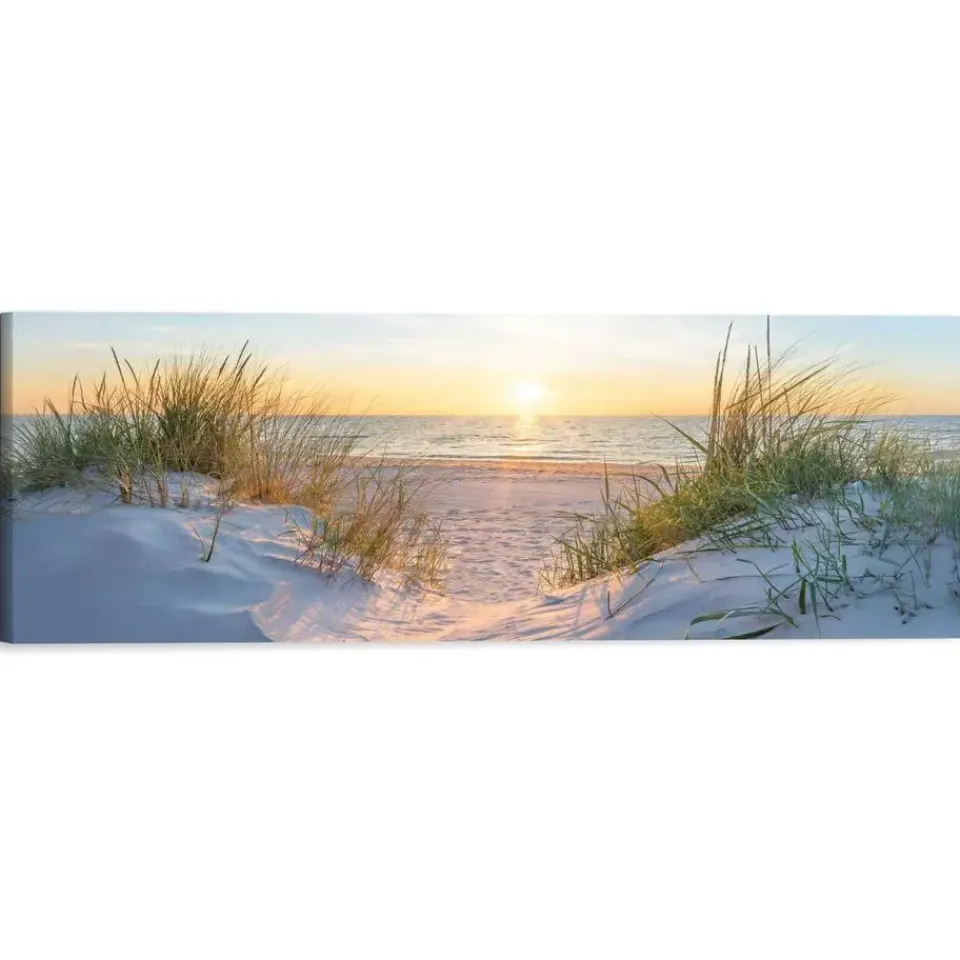 Reinders Schilderij Zonsondergang in de duinen - 40 x 118cm - Beige New