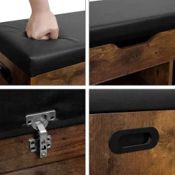 Songmics Schoenbank -Schoenenrek - Opbergruimte onder de zitting - 80 x 30 x 44 cm