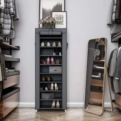 ACAZA Schoenenkast - 10 Niveaus - tot 27 Paar Schoenen - 58x160cm - Grijs Sale