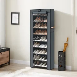 ACAZA Schoenenkast - 10 Niveaus - tot 27 Paar Schoenen - 58x160cm - Grijs Sale