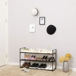 ACAZA Schoenenrek - stapelbaar - 92x54x30 cm - zwart New