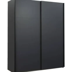 Leen Bakker Schuifdeurkast Bergamo - antraciet - 221x178,5x66,6 cm Discount