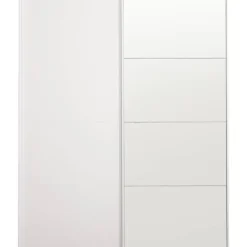 Leen Bakker Schuifdeurkast Bergamo - wit/spiegel - 221x178,5x66,6 cm