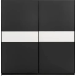 Leen Bakker Schuifdeurkast Genua - antraciet/wit - 204x200x60 cm Outlet