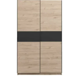 Leen Bakker Schuifdeurkast Genua - eikenkleur/antraciet - 204x122x60 cm Online