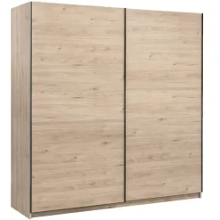 Leen Bakker Schuifdeurkast Genua - eikenkleur - 204x200x60 cm Online