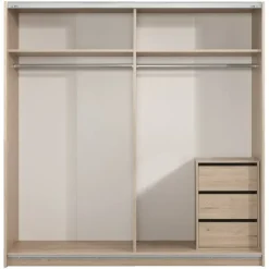 Leen Bakker Schuifdeurkast Genua - eikenkleur - 204x200x60 cm Online