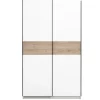 Leen Bakker Schuifdeurkast Genua - wit/eikenkleur - 204x122x60 cm New