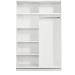 Leen Bakker Schuifdeurkast Genua - wit/eikenkleur - 204x122x60 cm New