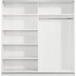 Leen Bakker Schuifdeurkast Genua - wit/eikenkleur - 204x200x60 cm New