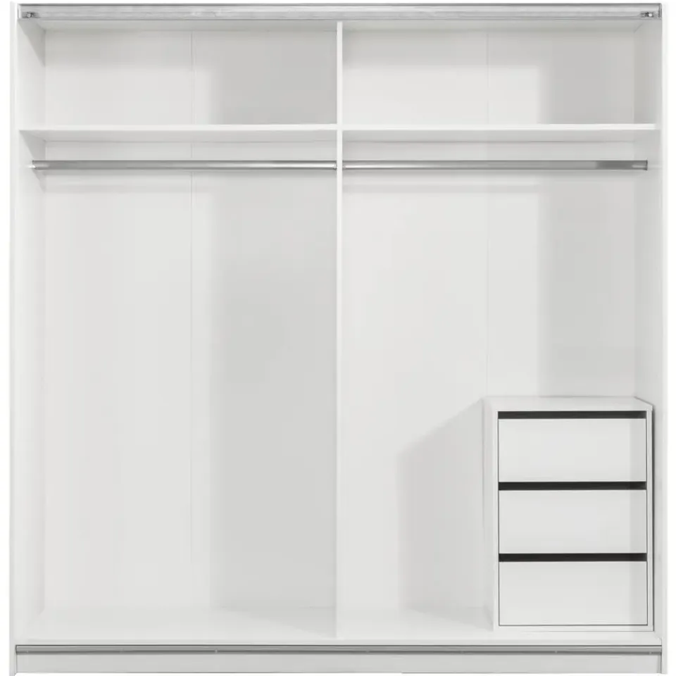 Leen Bakker Schuifdeurkast Genua - wit/eikenkleur - 204x200x60 cm New