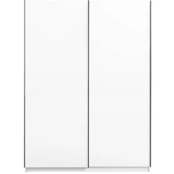 Leen Bakker Schuifdeurkast Genua - wit - 204x150x60 cm Clearance