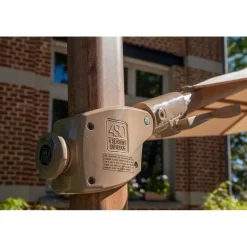 4-Seasons Outdoor 4-Seasons Siesta Premium - zweefparasol 350 cm. - Woodlook/Sand Hot