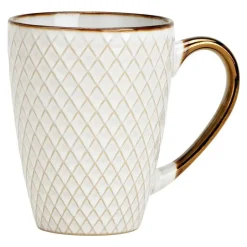 Secret de Gourmet Koffiemok Marbella - 1x - Keramiek - wit/goud Online