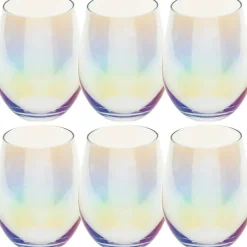 Secret de Gourmet Tumbler drink glazen - 6x - parelmoer - 540 ml Discount