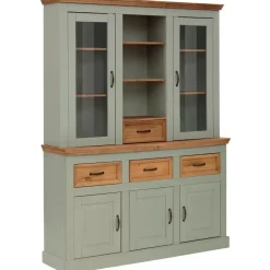 Loft24 Selma - Buffetkast met 5 deuren en 4 lades van grenen in groen Sale