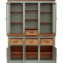 Loft24 Selma - Buffetkast met 5 deuren en 4 lades van grenen in groen Sale