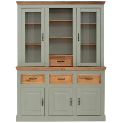 Loft24 Selma - Buffetkast met 5 deuren en 4 lades van grenen in groen Sale