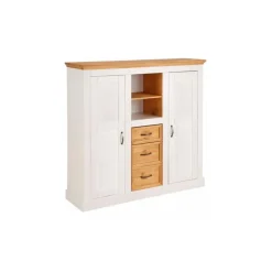 Loft24 Selma - Dressoir met 2 deuren en 3 laden in wit gebeitst grenen Sale