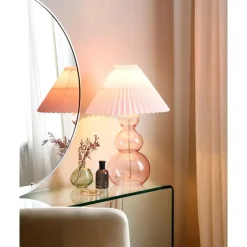 Leen Bakker SENGWA - Tafellamp - Roze - Glas Discount