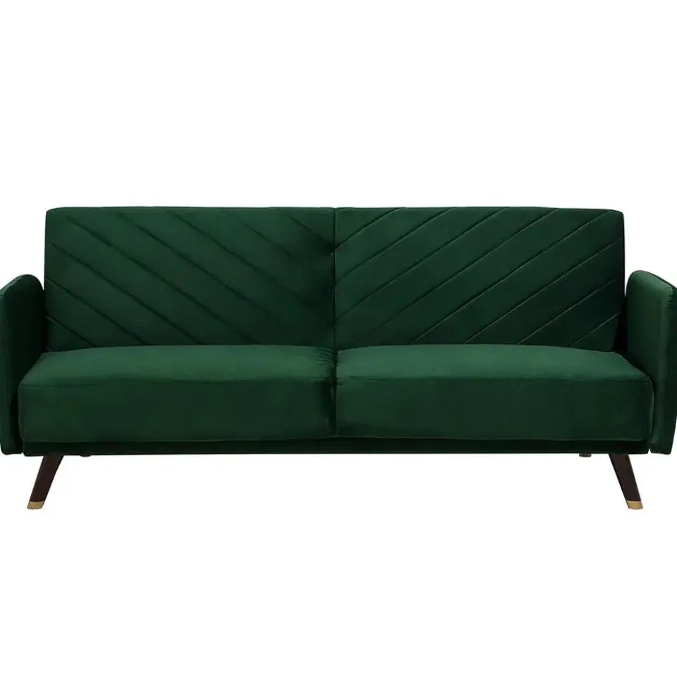 Beliani SENJA - Slaapbank 3-zits - Donkere houtkleur - Polyester Best