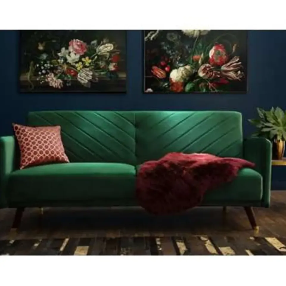 Beliani SENJA - Slaapbank 3-zits - Donkere houtkleur - Polyester Best