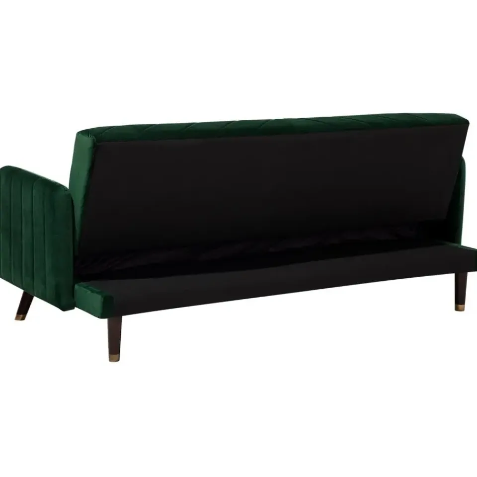 Beliani SENJA - Slaapbank 3-zits - Donkere houtkleur - Polyester Best