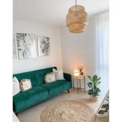 Beliani SENJA - Slaapbank 3-zits - Donkere houtkleur - Polyester Best