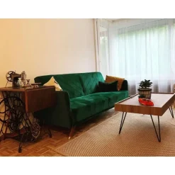 Beliani SENJA - Slaapbank 3-zits - Donkere houtkleur - Polyester Best