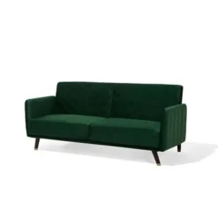 Beliani SENJA - Slaapbank 3-zits - Donkere houtkleur - Polyester Best