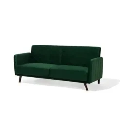 Beliani SENJA - Slaapbank 3-zits - Donkere houtkleur - Polyester Best