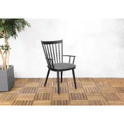 Sens-Line - Amsterdam Tuinstoel Zwart - Aluminium - Set van 2