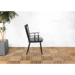 Sens-Line - Amsterdam Tuinstoel Zwart - Aluminium - Set van 2