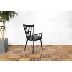 Sens-Line - Amsterdam Tuinstoel Zwart - Aluminium - Set van 2