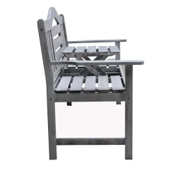 Sens-Line Nevada tuinbank met uitklapbaar tafeltje - Grijs - 150 cm - Meranti h Hot