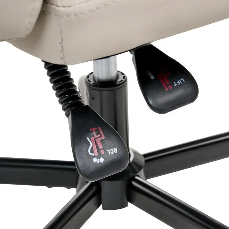 Leen Bakker SERENE - Bureaustoel - Lichtbeige - Kunstleer