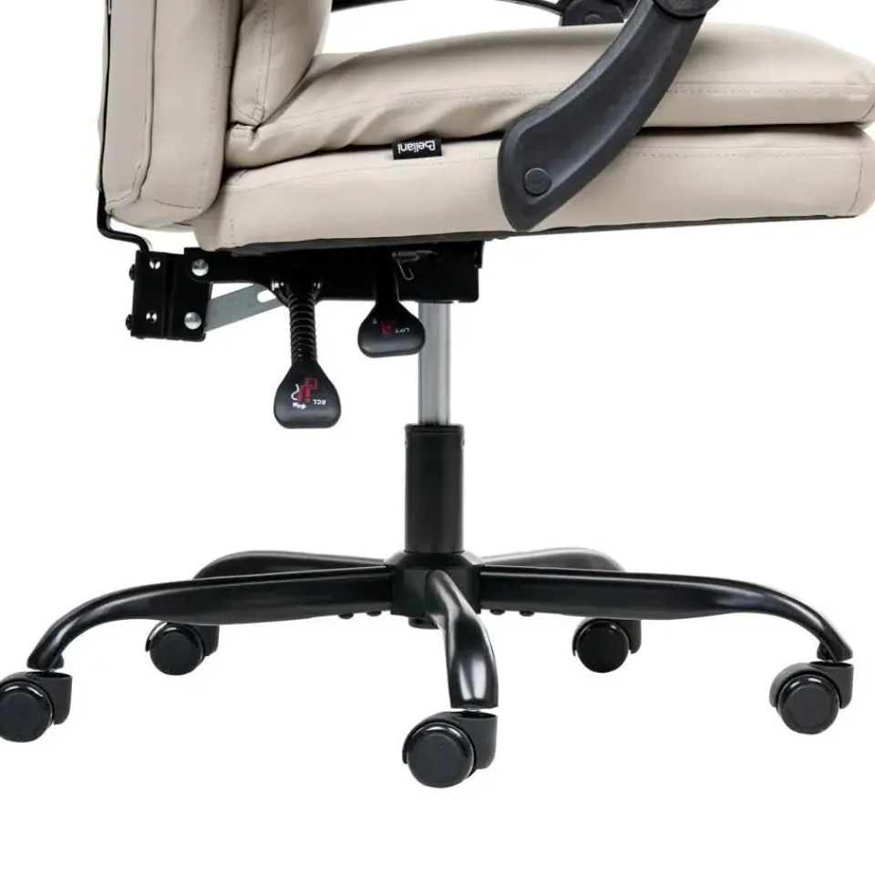 Leen Bakker SERENE - Bureaustoel - Lichtbeige - Kunstleer