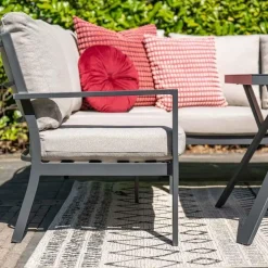 Garden Impressions Sergio lounge-diningset - 3-delig - links - carbon black - desert sand Sale