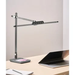 Leen Bakker SERPENS - Bureaulamp LED - Grijs - Synthetisch materiaal New