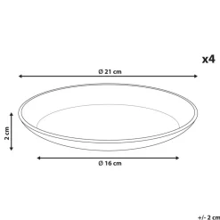 Leen Bakker SESAME - Bijzetborden set van 4 - Lichtgrijs - Steengoed Outlet