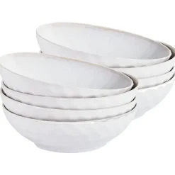 Leen Bakker SESAME - Diepe borden set van 8 - Lichtgrijs - Steengoed Outlet